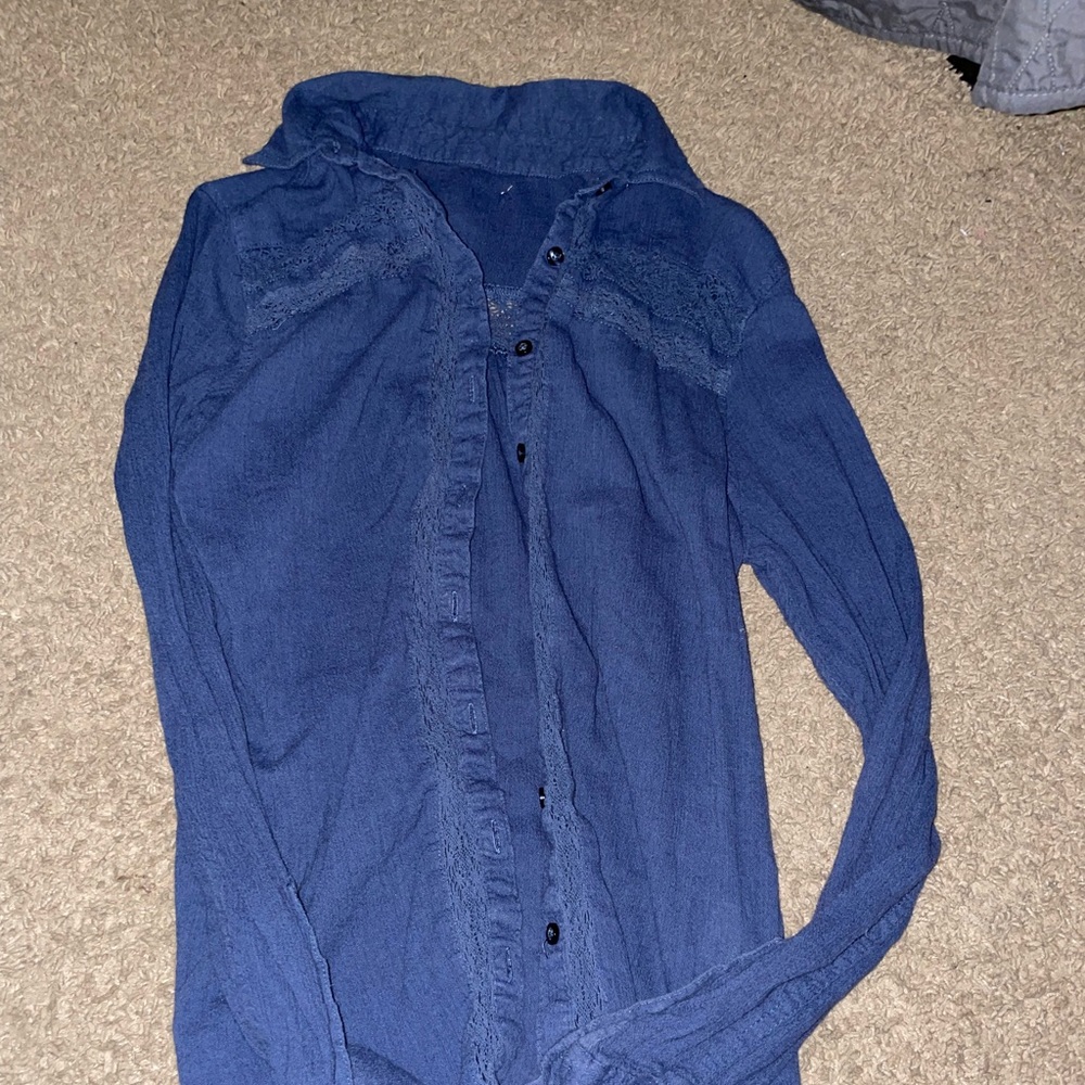 Navy Lace Coverup